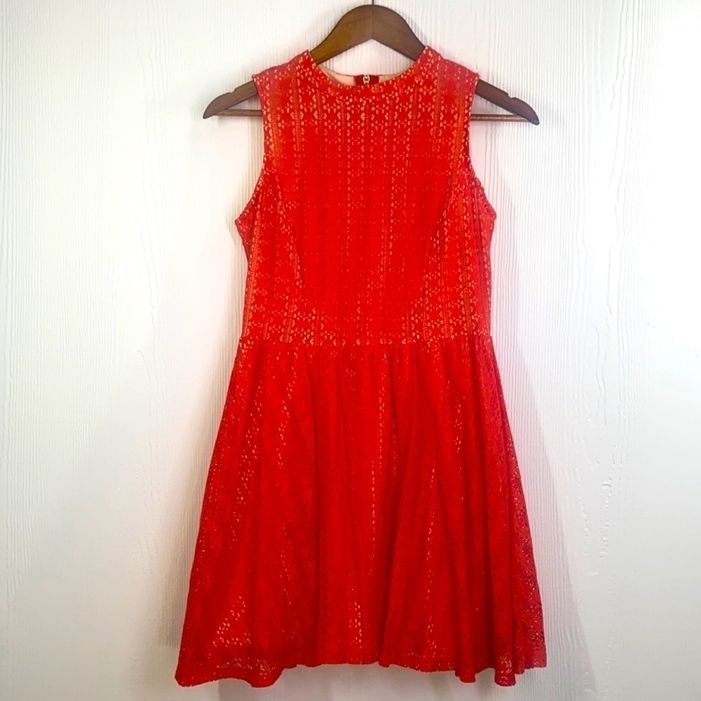 Copper Key - NWT Burnt Orange Eyelet Design Dress Size Small